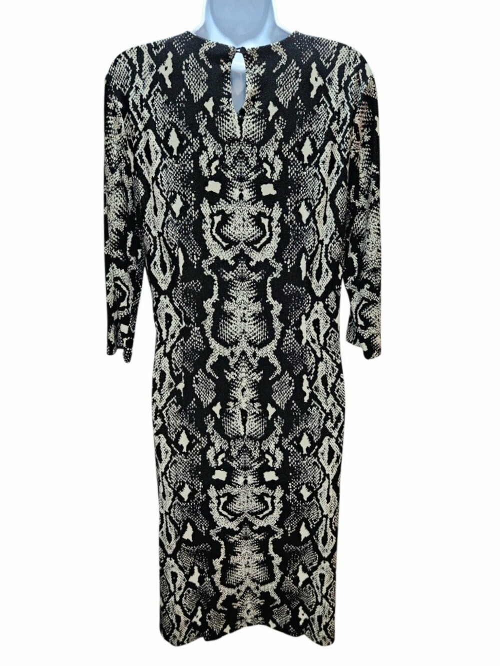 0147 J. McLaughlin Snake Print Midi Dress Large Stretch Career Office Animal - Picture 4 of 12